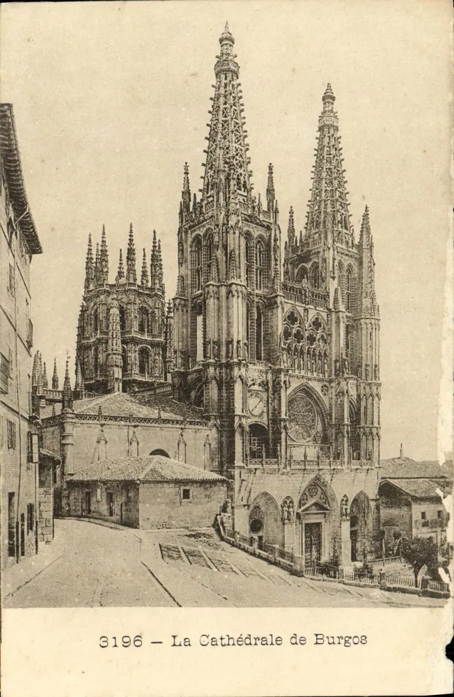 Burgos-Kathedrale — Ansicht der gotischen Fassade — Verlag Maison d'Art, Brüssel, Nr. 3196 - Vorderseite