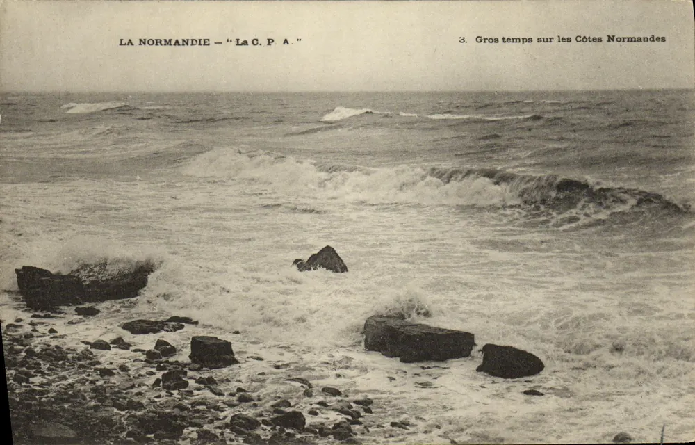 Costas Normandas — Grandes tempestades nas Costas Normandas — CPAPHIL n°3 - Frente