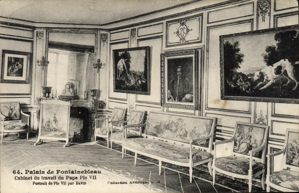 Palast von Fontainebleau — Arbeitszimmer des Papstes Pius VII — Künstlerische Sammlung L.M. - Vorderseite