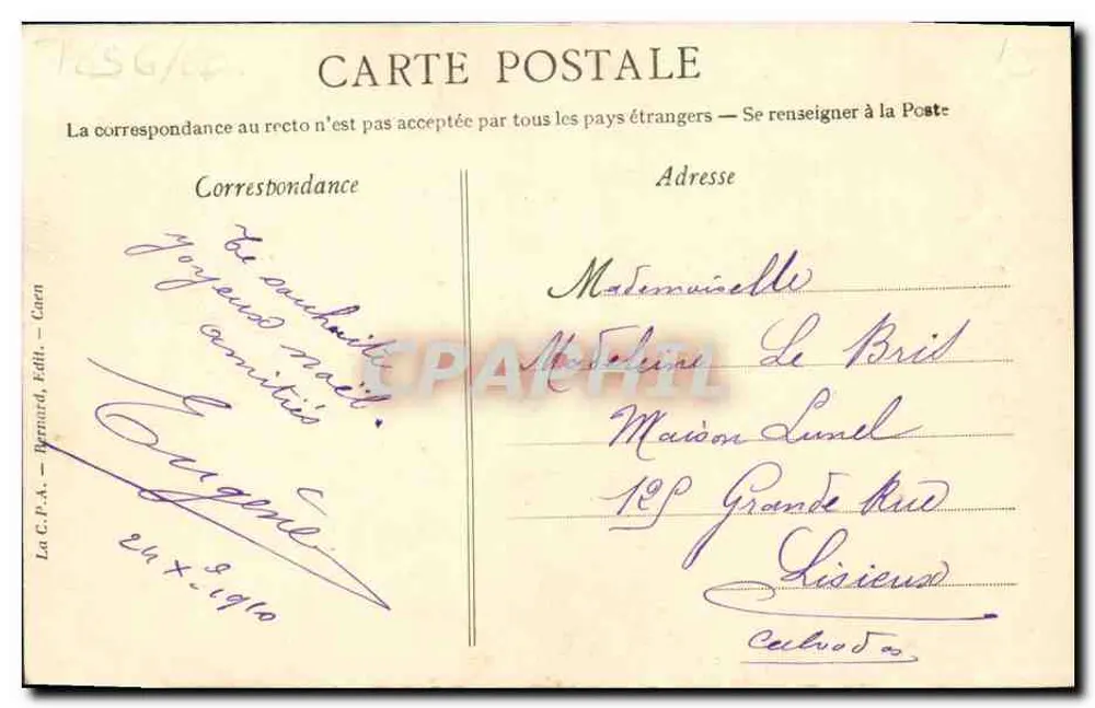 Frühere Kopfbedeckungen — Mont-Saint-Michel und Pontorson — (An der Mündung des Couesnon, der Bretagne und Normandie trennt) — Normandie, Verlag Bernard, Nr. 42 - Rückseite