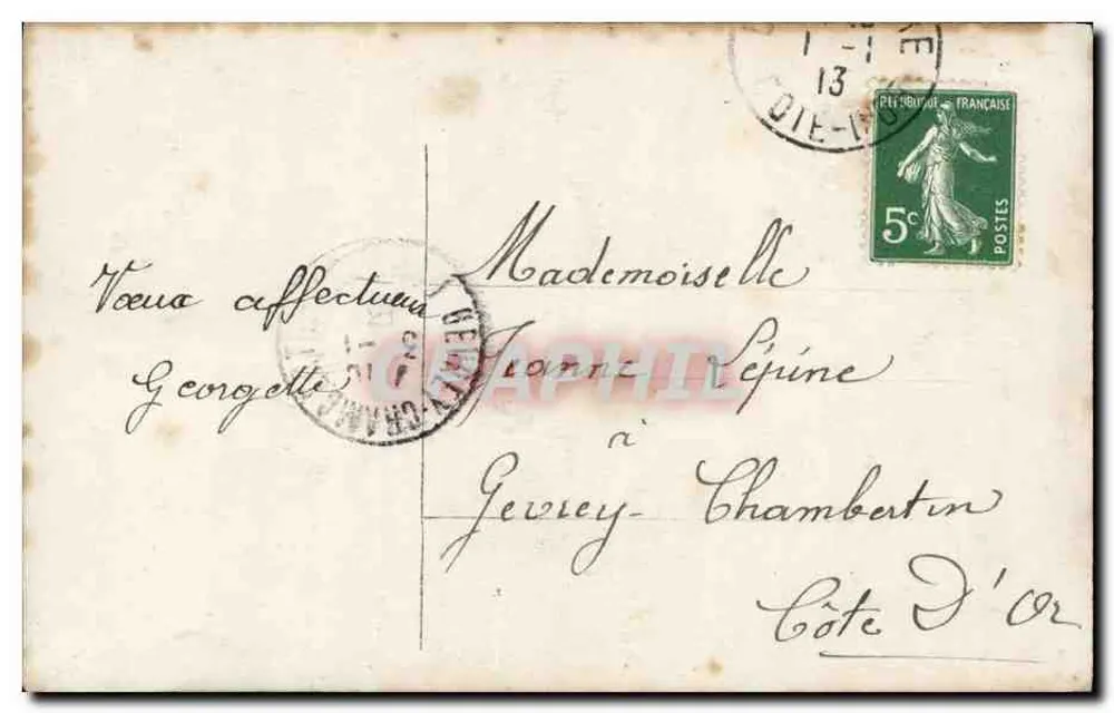 Mädchen, das Flöte spielt — Blütenzweige und Vögel — Nr. 530 - Rückseite