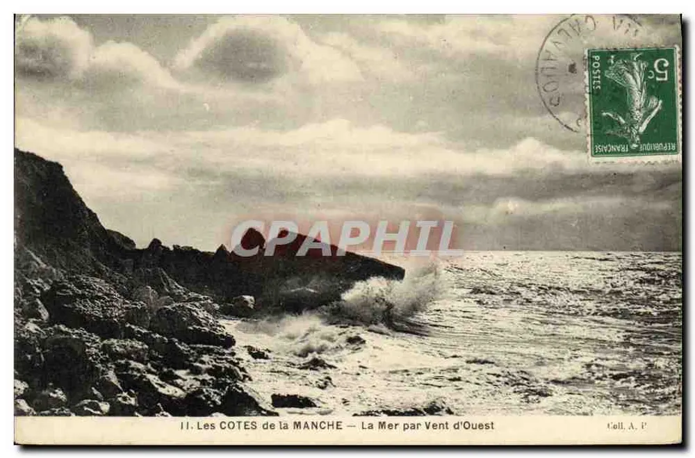As COTES da MANCHE — A Mar com Vento do Oeste — Bilhete postal moderno n°11 - Frente