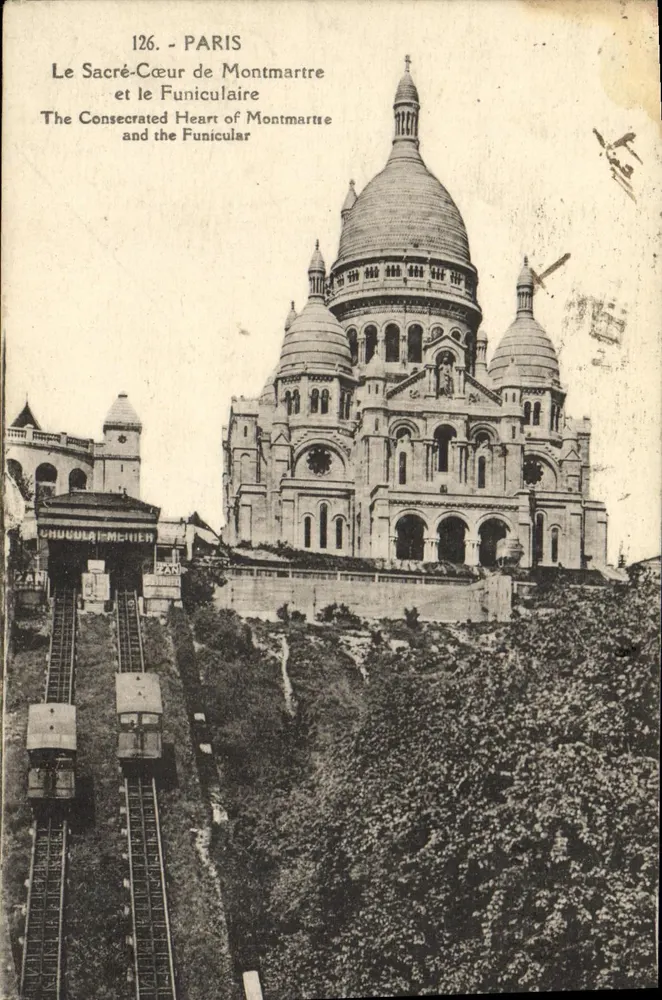 Paris - Der Sacré-Cœur von Montmartre und der Funicular — unbekannter Verlag, Nr. 126 - Vorderseite