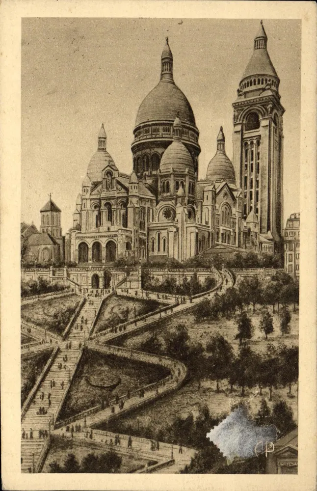 Basilika des Heiligen Herzens — mit der monumentalen Treppe — Verlag E. Papeghin, Nr. 36 - Vorderseite