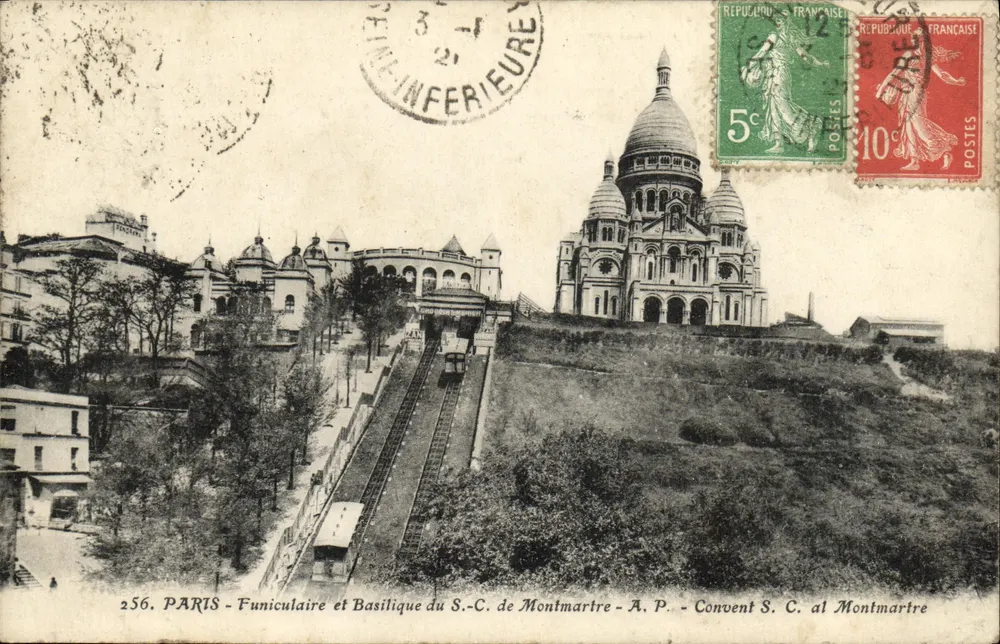 Paris - Funiculaire et Basilique du Sacré-Cœur de Montmartre — A.P. - Convent S.C. al Montmartre - Recto