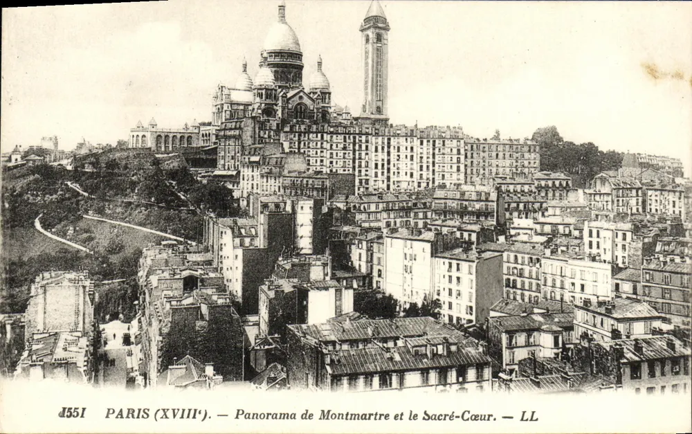 Paris (18.) — Panorama von Montmartre und dem Sacré-Cœur — LL - Vorderseite