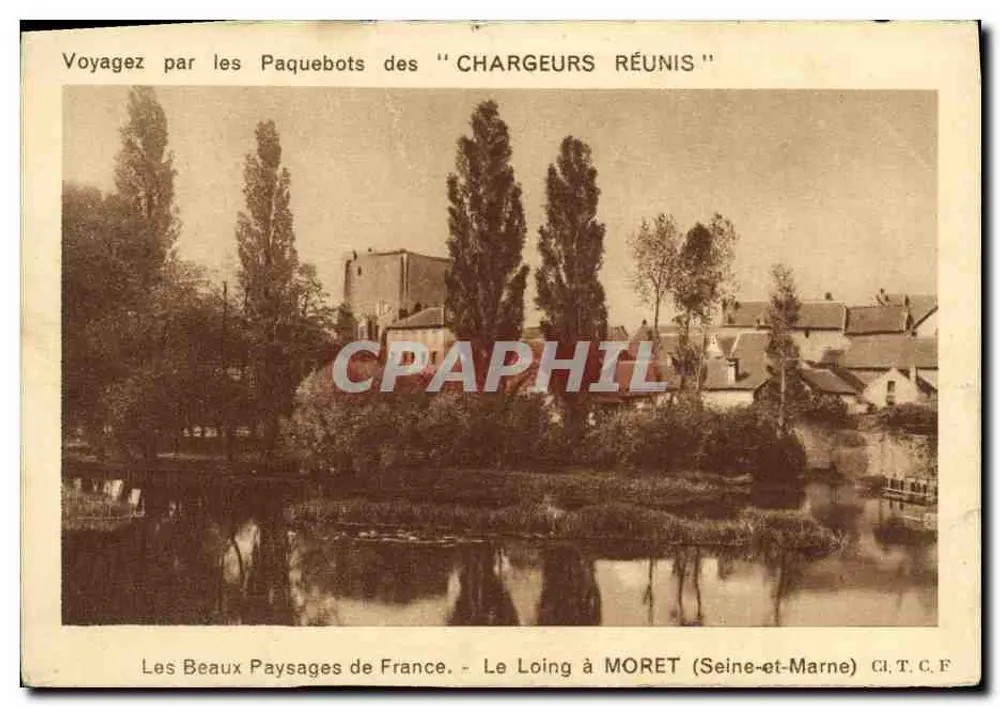 Der Loing bei Moret (Seine-et-Marne) — Ansicht des Flusses und der Häuser — Verlag C.I.T.C.F. - Vorderseite