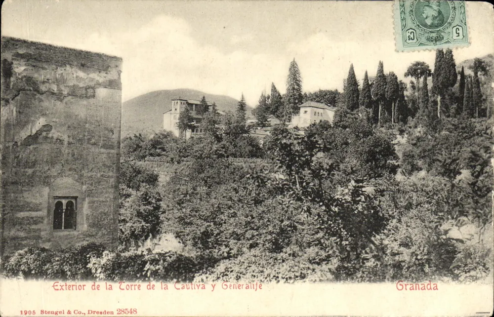 Außenansicht der Torre de la Cautiva und Generalife — Granada — Stengel & Co., Dresden 28548 - Vorderseite