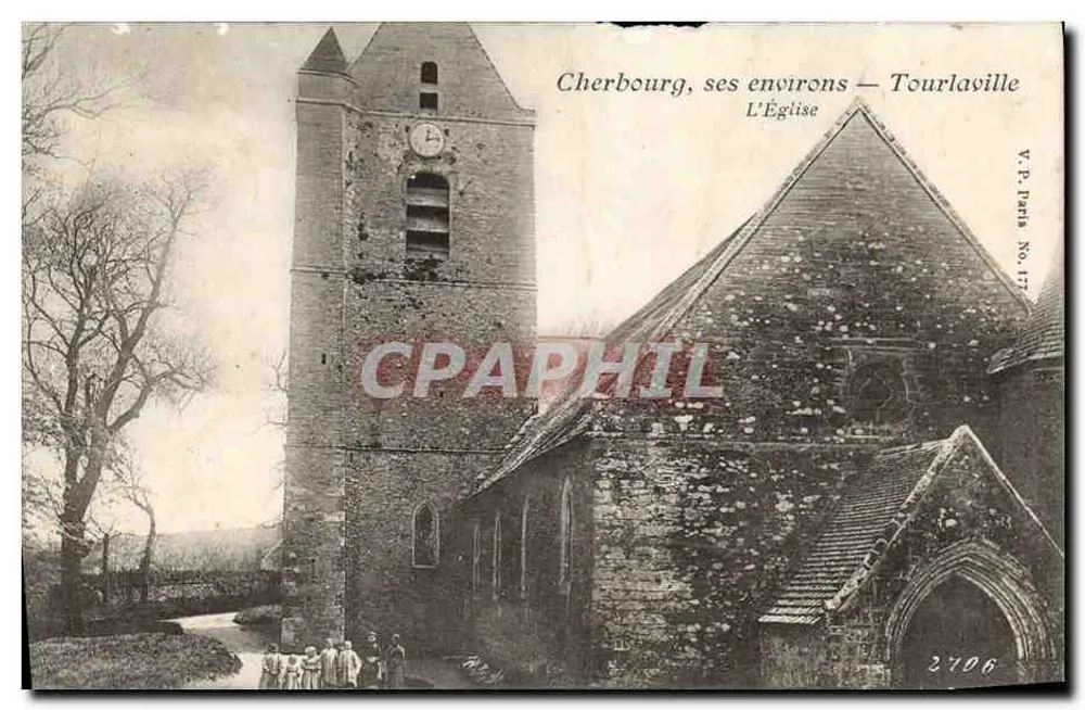 Tourolville — Die Kirche — V.P. Paris Nr. 177 - Vorderseite