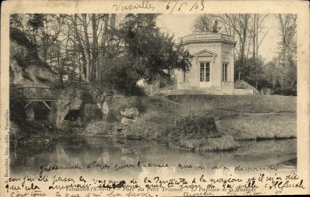 Versailles — Musikpavillon im Park des Petit Trianon — A. Boudier, Drucker Versailles - Vorderseite