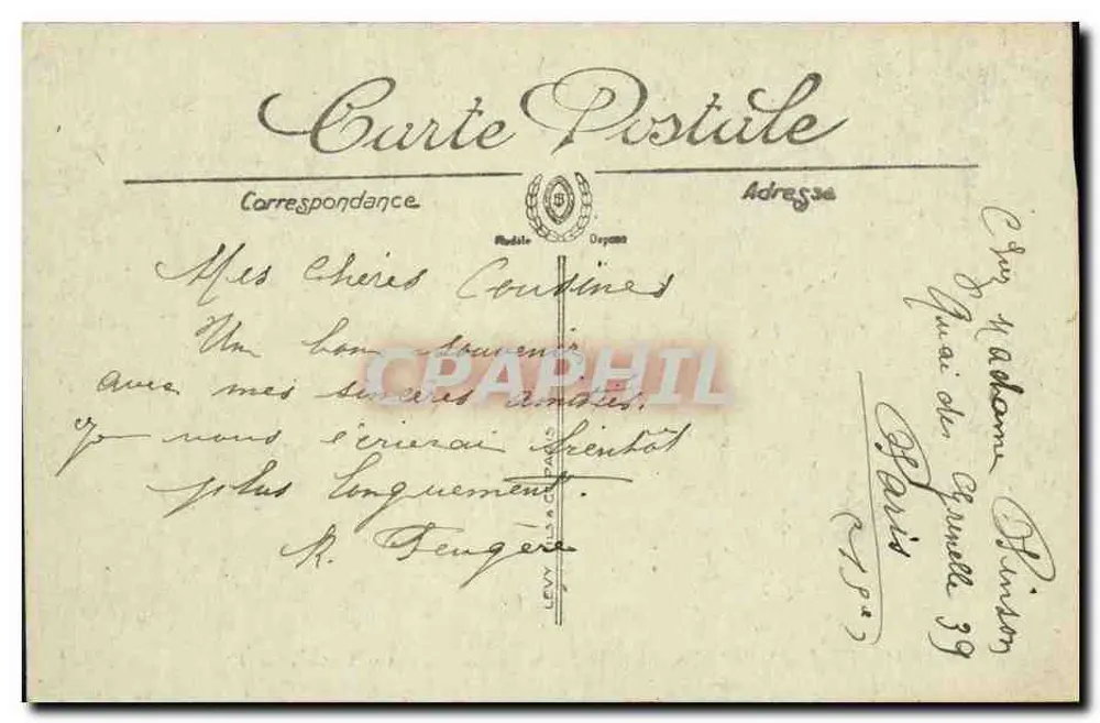 Parque de Versailles — A Avenida da Água — LL. — N° 136 - Verso