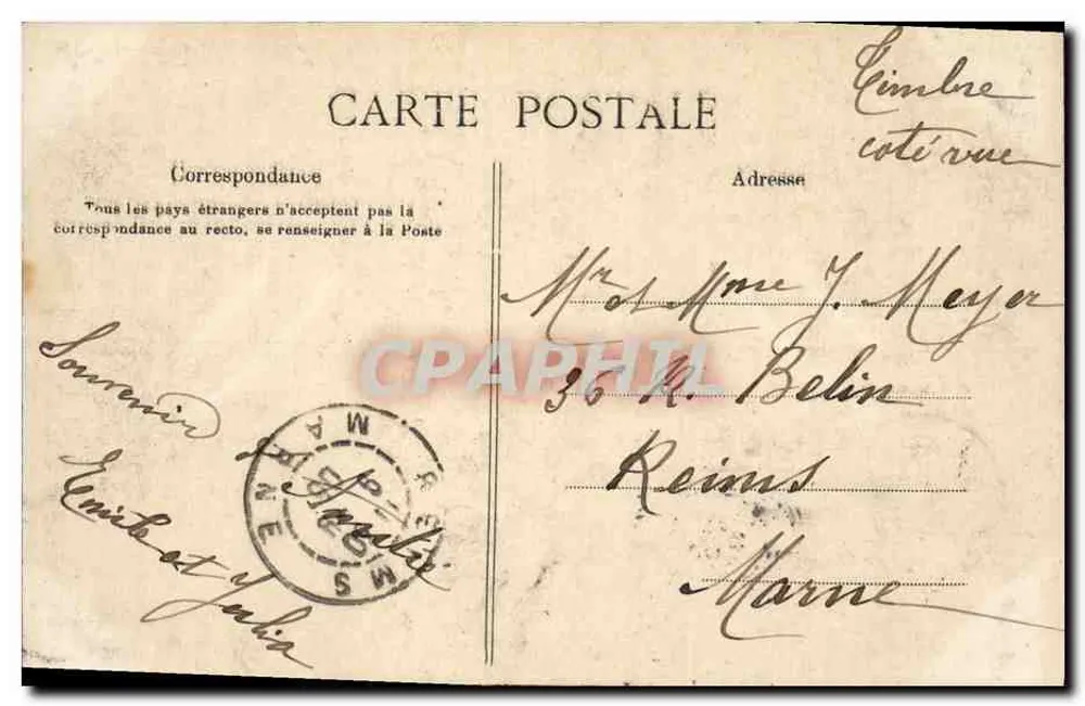 Na Normandia — collage de cenas da vida cotidiana — L.C.P.L. Paris, número de série não visível - Verso