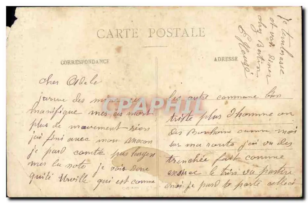 La Galette Normande — femme cuisinière présentant un plat devant un mur de pierre — éditeur C. Varnang, d'après A. Blacher - Verso