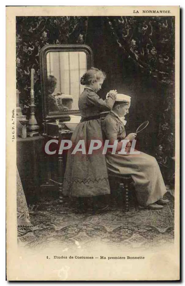 Kostümforschung — Mein erstes Kopftuch — Normandie — Verlag Léon C. F. A. Paris - Vorderseite