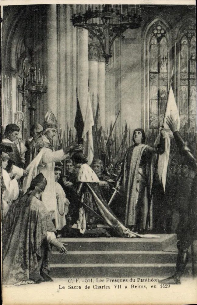 Die Krönung von Karl VII. in Reims, 1429 — C.V. - 511. Die Fresken des Panthéons - Vorderseite