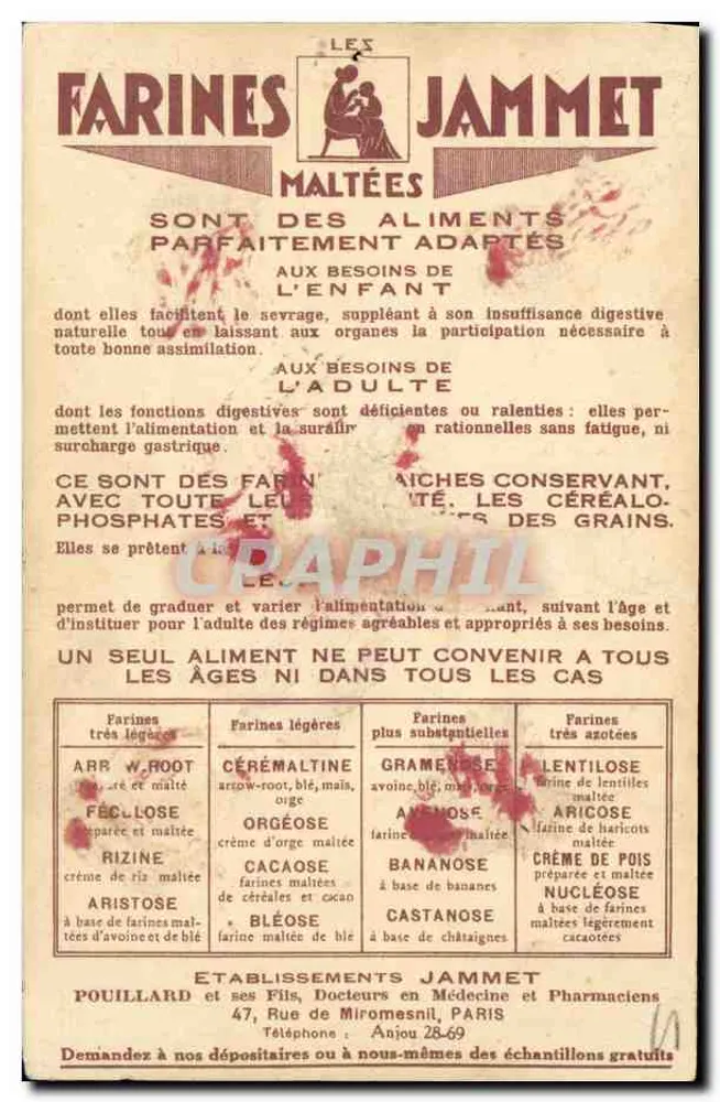 Die alten Provinzen Frankreichs — Provence — Herausgegeben von den Farines Jammet - Rückseite