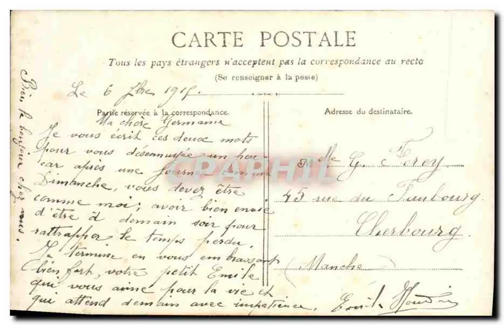 Marinheiro e mulher em um navio — Le Réve — REX 4950 - Verso