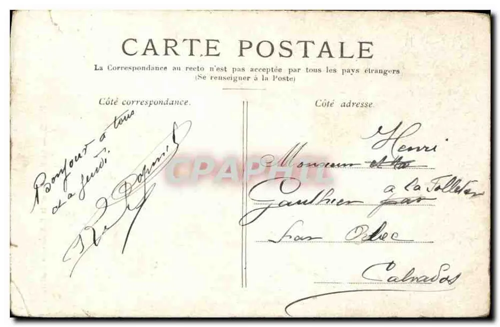 Paris — Die Bastille und die Säule von Juli — Verlag: C. P. A. (gedruckt auf der Karte) - Rückseite
