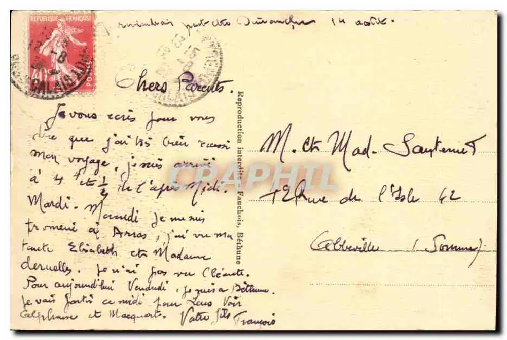 N.-D. de Lorette - O Farol e o Cemitério — editor não identificado, n° de série 8 - Verso