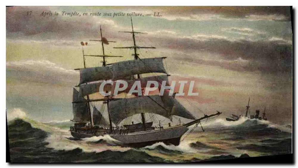 Schiff nach einem Sturm, unter kleiner Segel — LL. — n° 17 - Vorderseite
