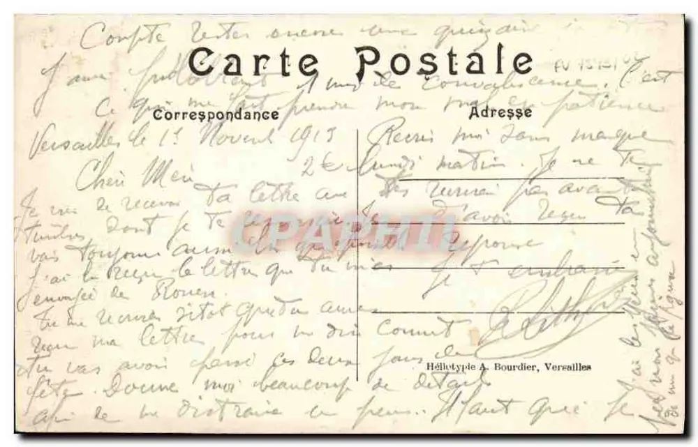 Parque de Versalles — Ninféa de Lehongre — Editor Héllétype A. Bourdier - Reverso