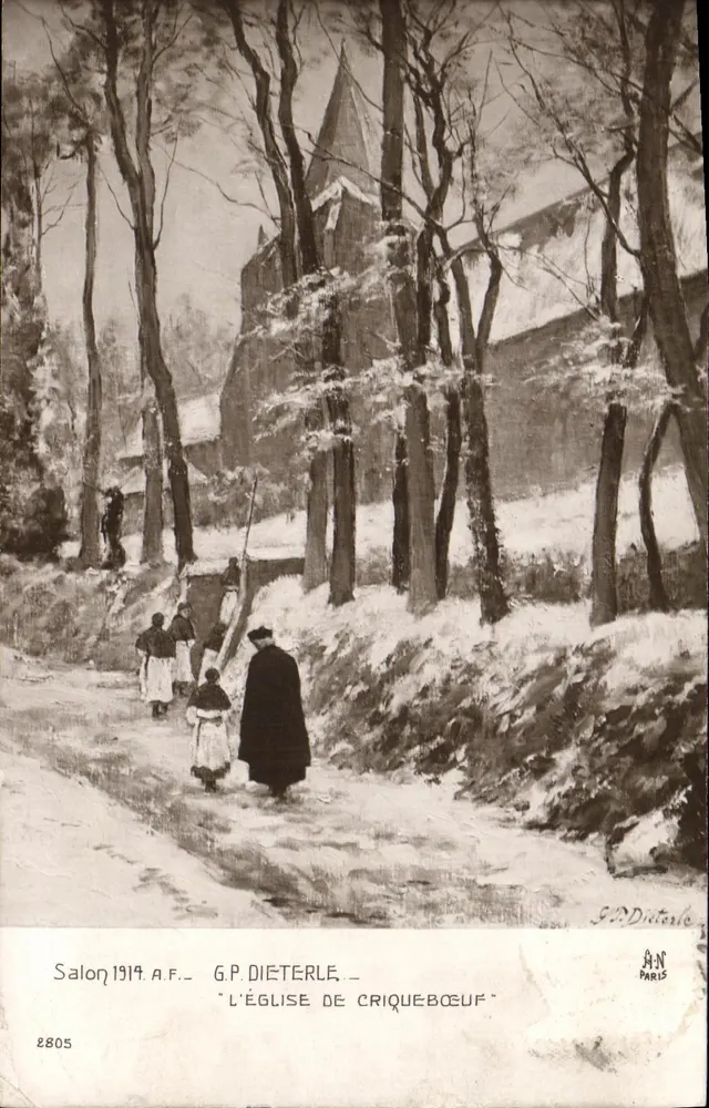 Die Kirche von Criquèbeuf — Salon 1919 — G.P. Dieterle — A.N. Paris - Vorderseite