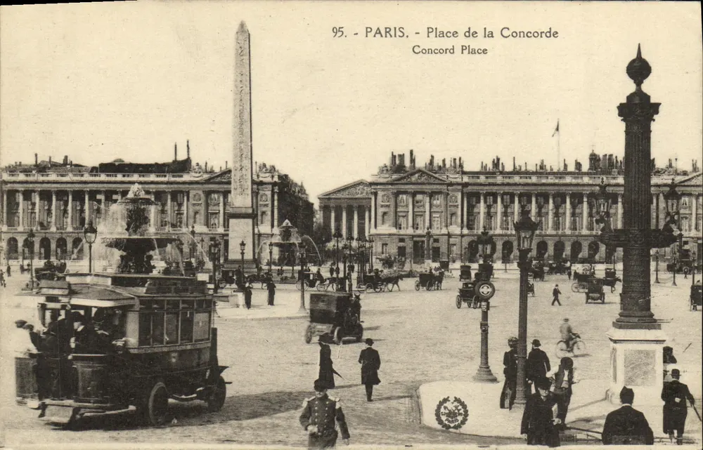 Paris - Place de la Concorde — vista com obélisco e fonte — Imp. phot. « L'Écho » Paris, n° 95 - Frente