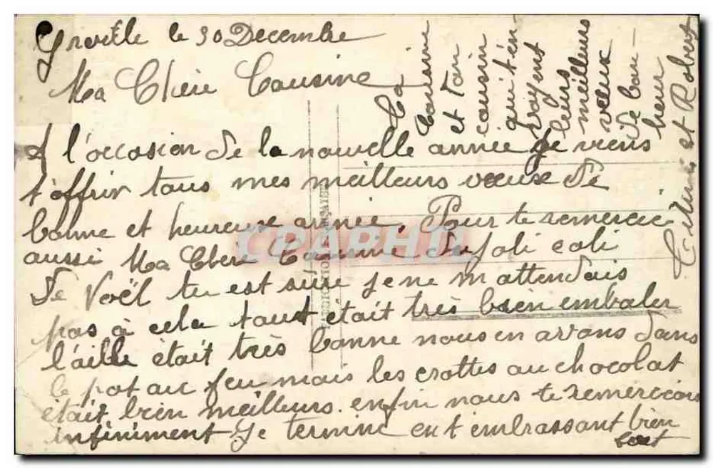 Duas jovens em casacos de pelúcia — Boa Ano — editor anônimo, n° 2775 - Verso