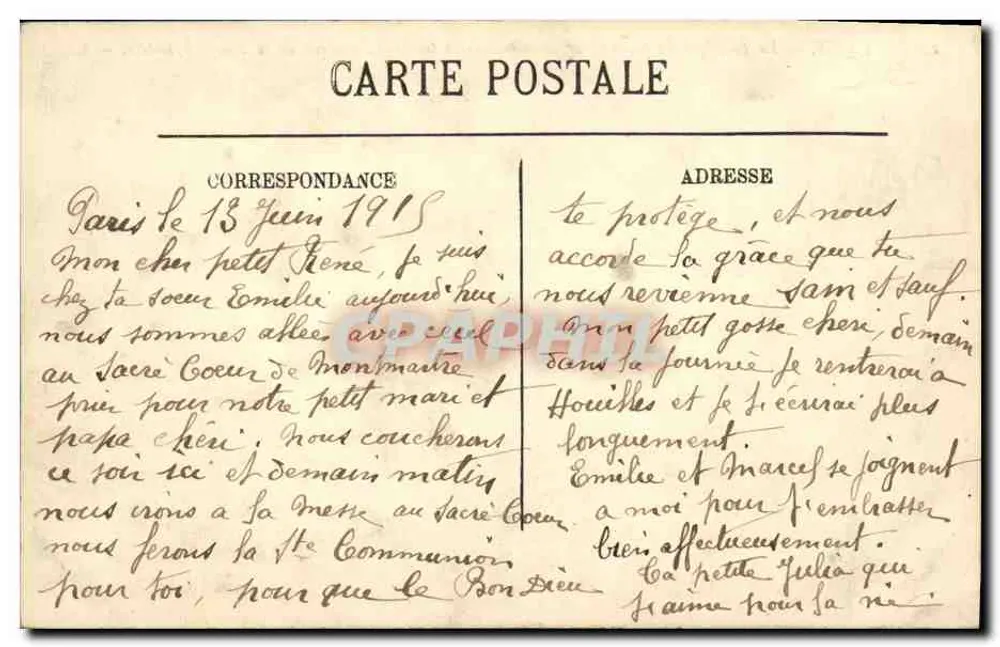 Paris — Die Basilika des Heiligen Herzens von Montmartre fertiggestellt, Höhe der Turm 95 Meter — LL. - Rückseite