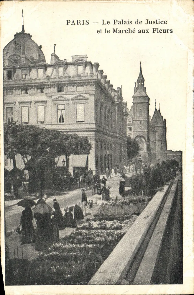 PARIS — Das Palast der Gerechtigkeit und der Blumemarkt — Verlag nicht sichtbar - Vorderseite