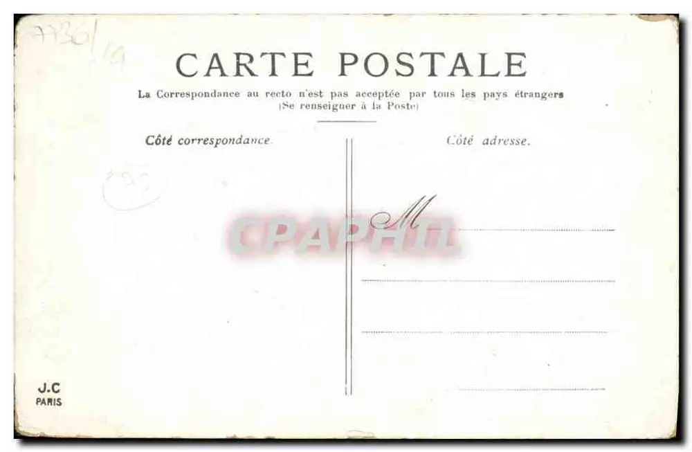 Paris — A Place do Palais-Royal — J.C. Paris - Verso