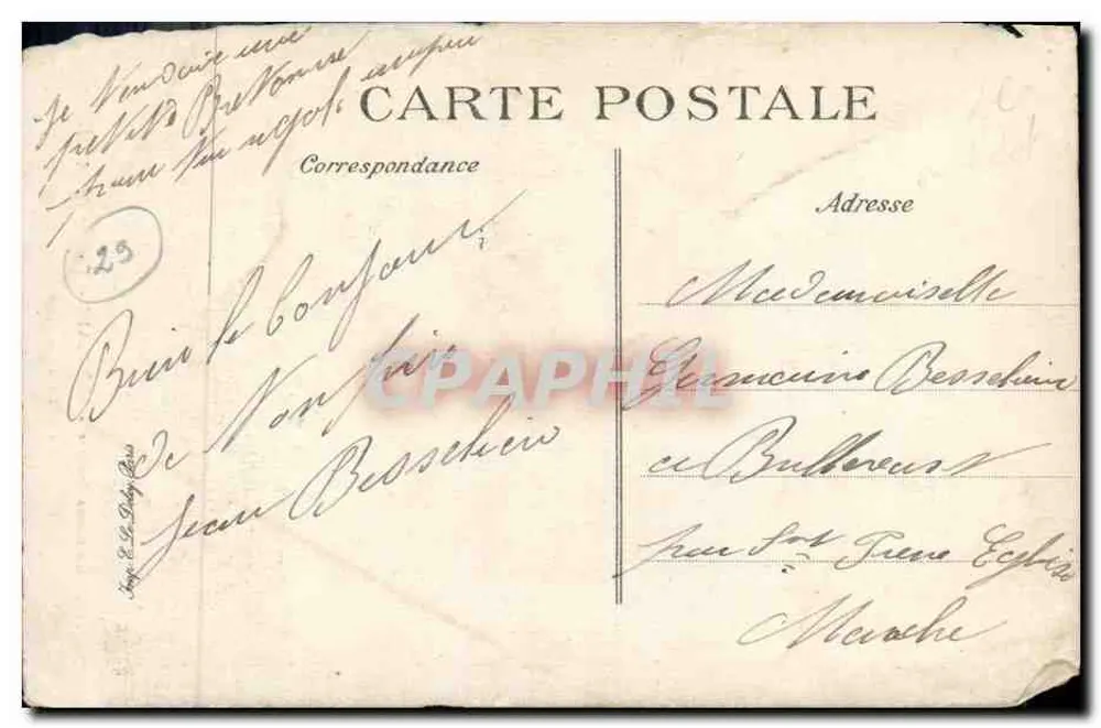 Bretonische Kleidung - MORLAIX - Toilette von Mirette - Das Cornette-Hut - Rückseite