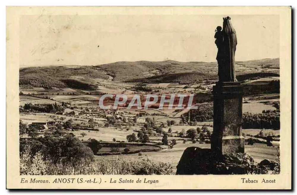 Anost (S.-et-L.) - A Santa de Leyan — Tabacs Anost - Frente
