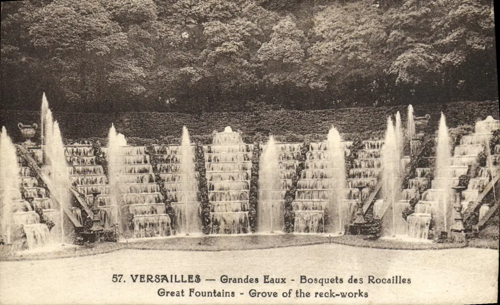 Versailles — Grandes Eaux - Bosquets des Rocailles — Editor não identificado, n° 57 - Frente