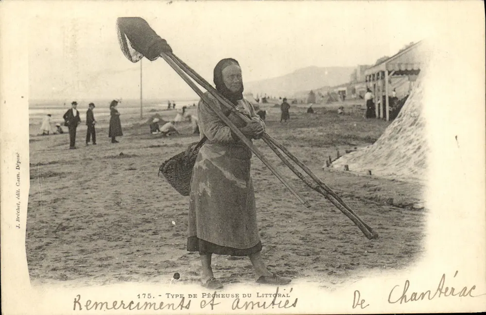 Pescadora da costa — Chanterac — J. Brechet, editor Caen, Depositado, n° 175 - Frente