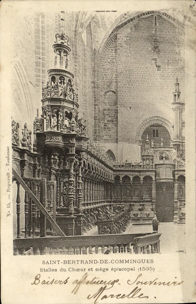 Saint-Bertrand-de-Comminges — Stalles do Coro e assento episcopal (1535) — Regnault - Toulouse, No 15 - Frente