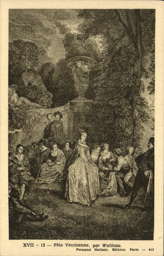 Festa Veneçiana — por Watteau — Fernand Nathan, Editor, Paris — 412 - Frente