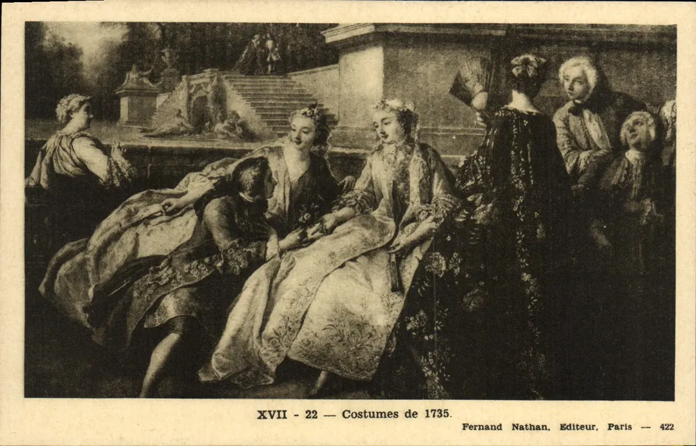 Trajes de 1735 — XVII - 22 — Fernand Nathan, Editor, Paris — 422 - Frente