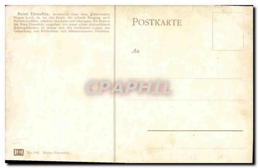Ruínas de Ehrenfels — nas margens do lago de Binger — n°102 - Verso