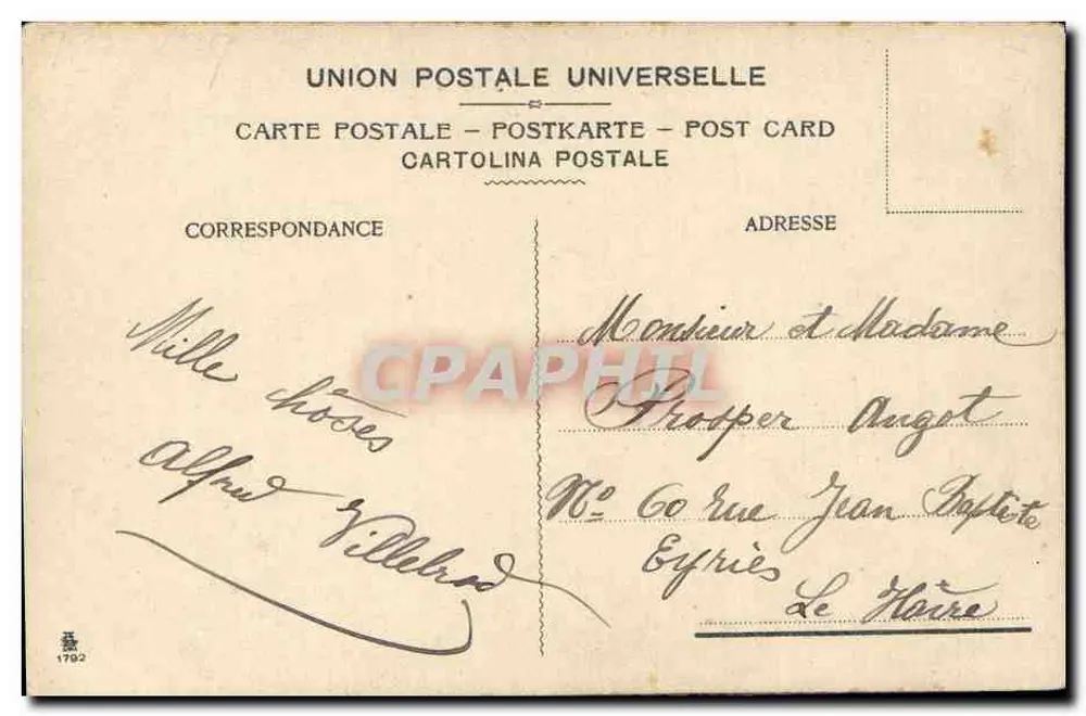Venetianischer Kai — mit Fischer und Booten — von der Universal Postal Union veröffentlicht - Rückseite