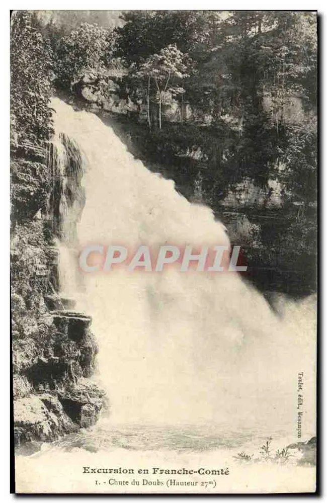 Chute du Doubs — cascade en Franche-Comté — éditeur Tandé, édit., Besançon - Frente