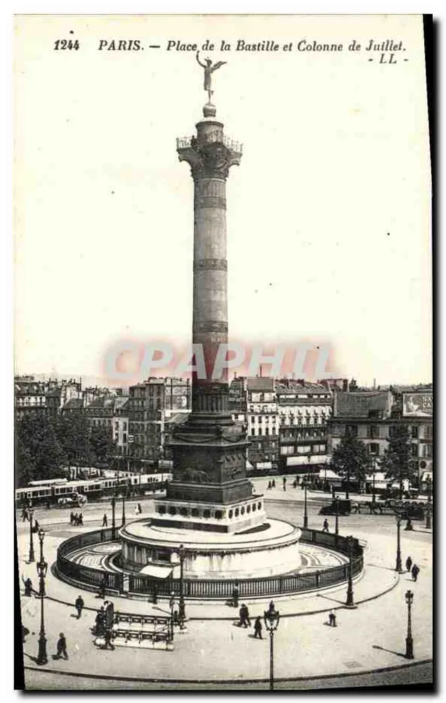 Paris — Place de la Bastille und Säule vom Juli — LL — Nr. 1244 - Vorderseite