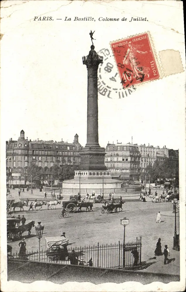 Paris — La Bastille, Colonne de Juillet — éditeur inconnu - Recto
