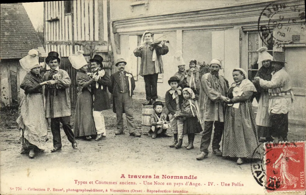 Eine Hochzeit im Pays d'Auge — Traditionelle Typen und Bräuche — Sammlung P. Bune, Fotograf-Verleger, in Vimoutiers (Orne) — Nr. 776 - Vorderseite
