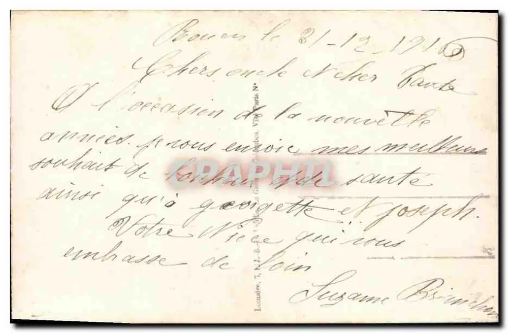 Vila nevada — cena invernal com igreja — editor não identificado - Verso