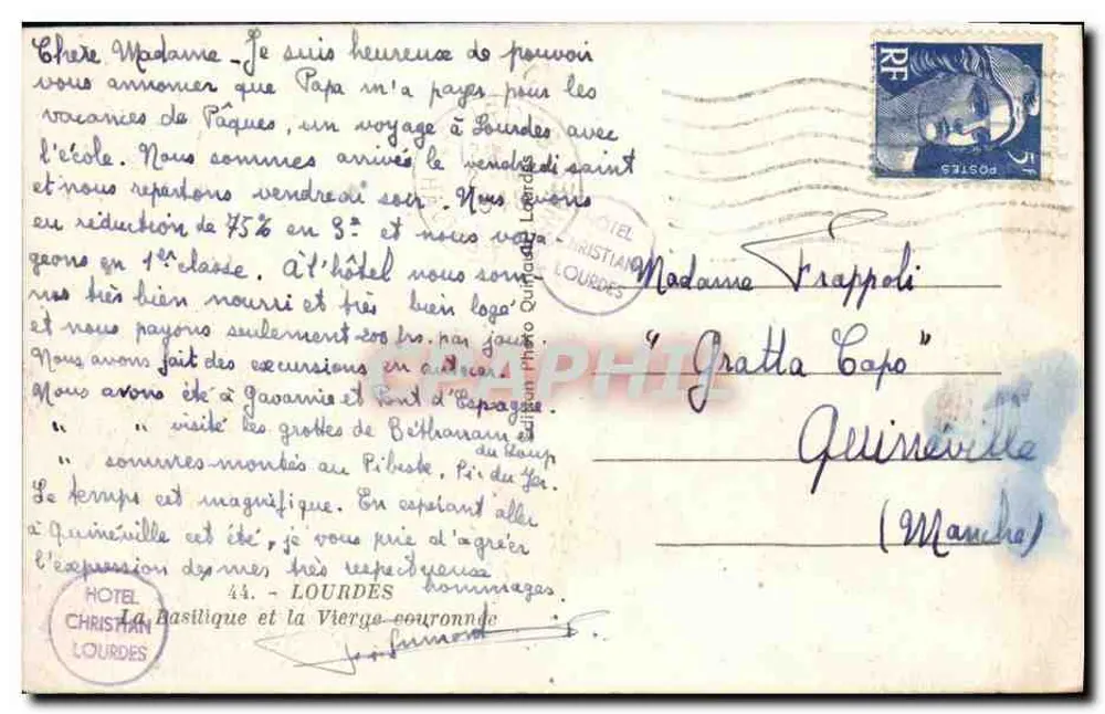 Lourdes — Basilika Notre-Dame de Lourdes — Verleger nicht sichtbar - Rückseite