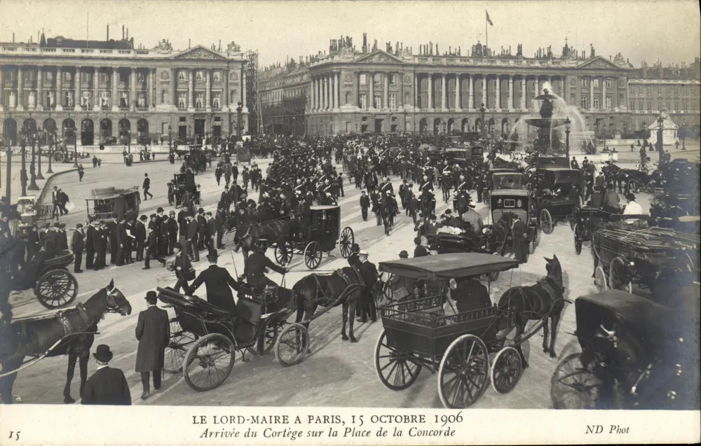 Ankunft des Zuges auf der Place de la Concorde — 15. Oktober 1906 — ND Phot, n°15 - Vorderseite