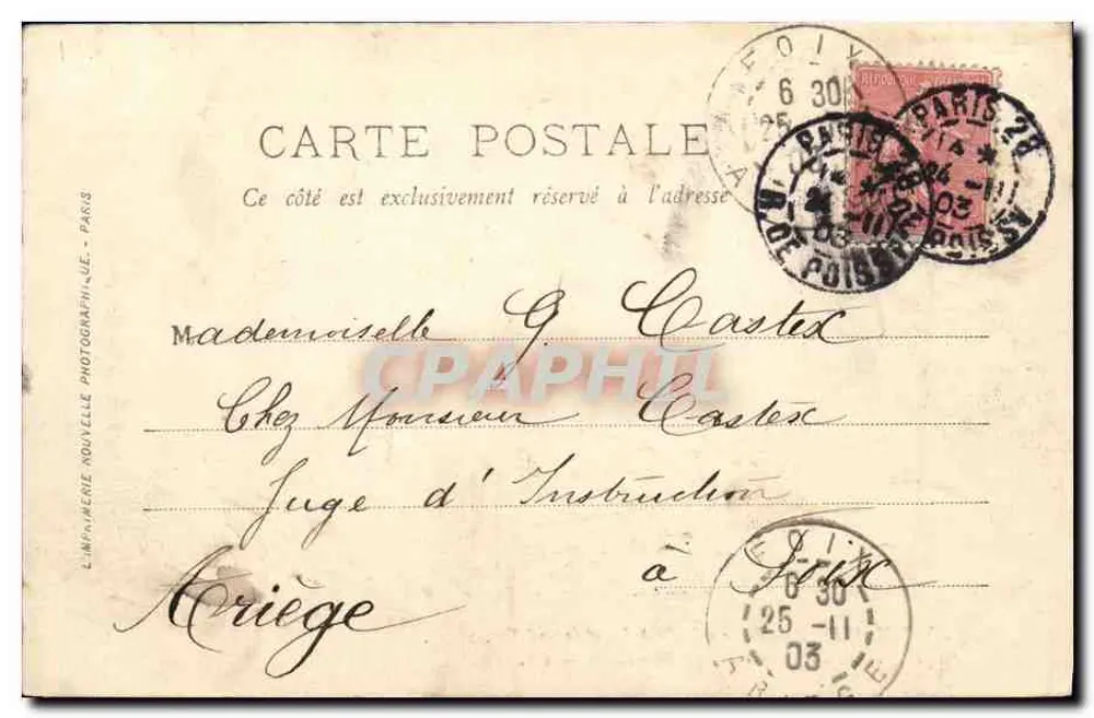 Der König und die Königin von Italien in Paris — 14-18. Okt. 1903 — L'Imprimerie Nouvelle — Nr. 67 - Rückseite