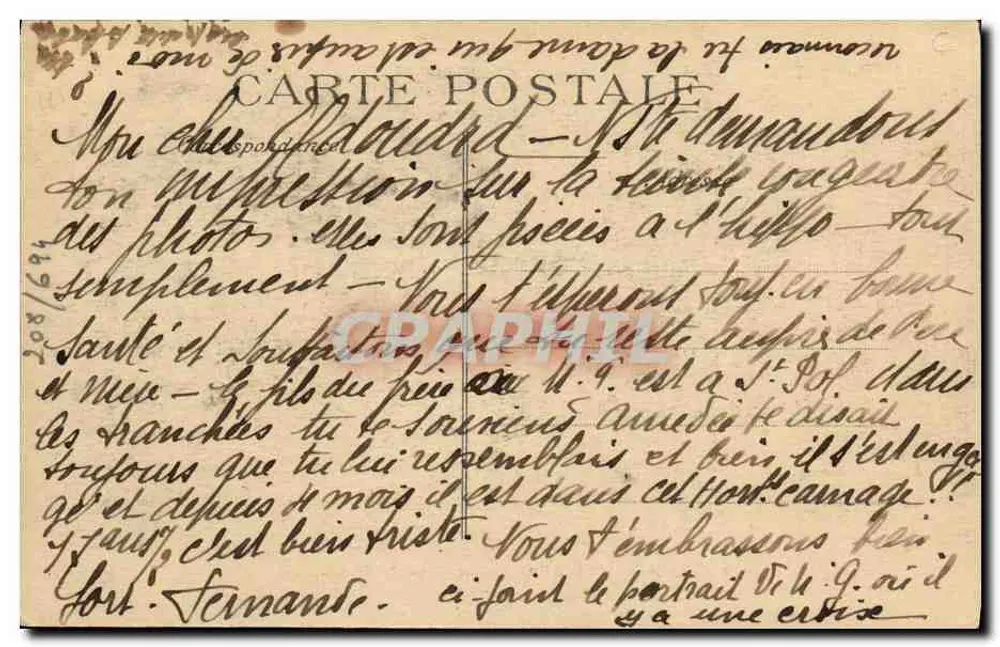 Besuch der dänischen Herrscher in Paris — Empfang am Rathaus — Verlag ELD, n° 7 - Rückseite