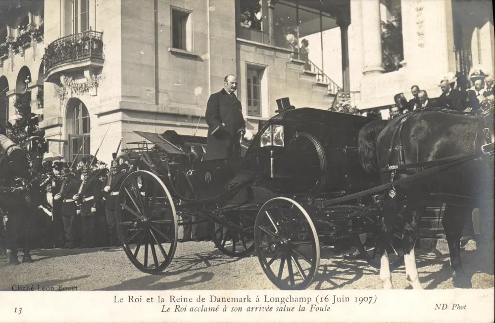 Der König und die Königin von Dänemark in Longchamp — 16. Juni 1907 — ND Phot, n°13 - Vorderseite